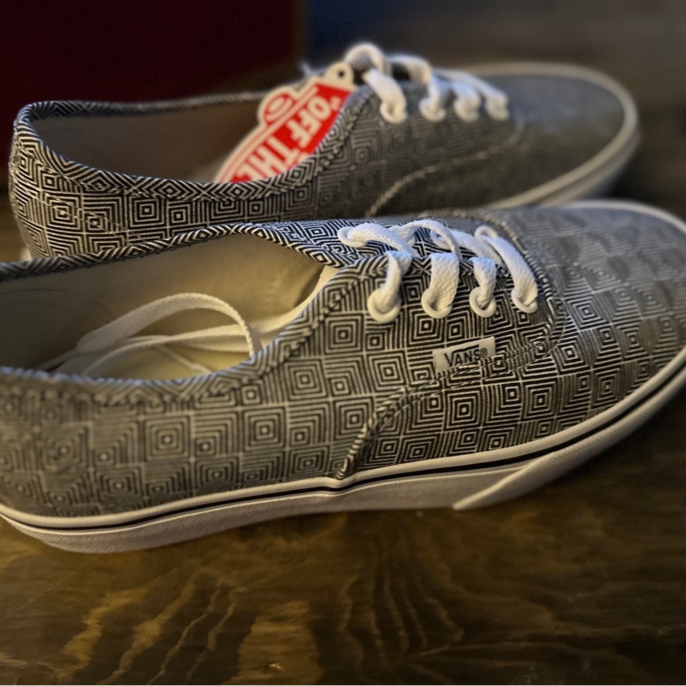Vans Black and White Geometric Sneakers